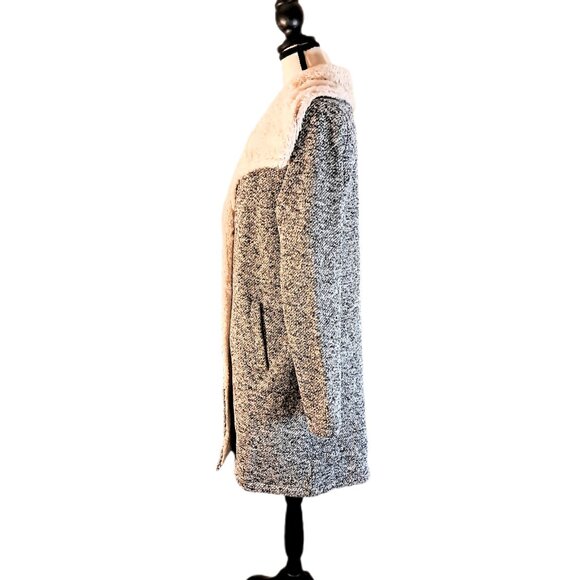 Steve Madden Sylish Faux Fur Shawl Collar Women’s Jacket Size L - Picture 6 of 10